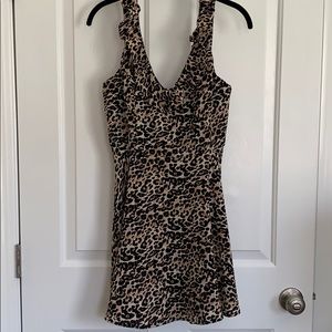 Cheeta print fit and flare dress
